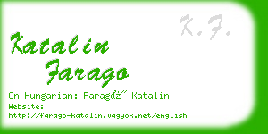 katalin farago business card